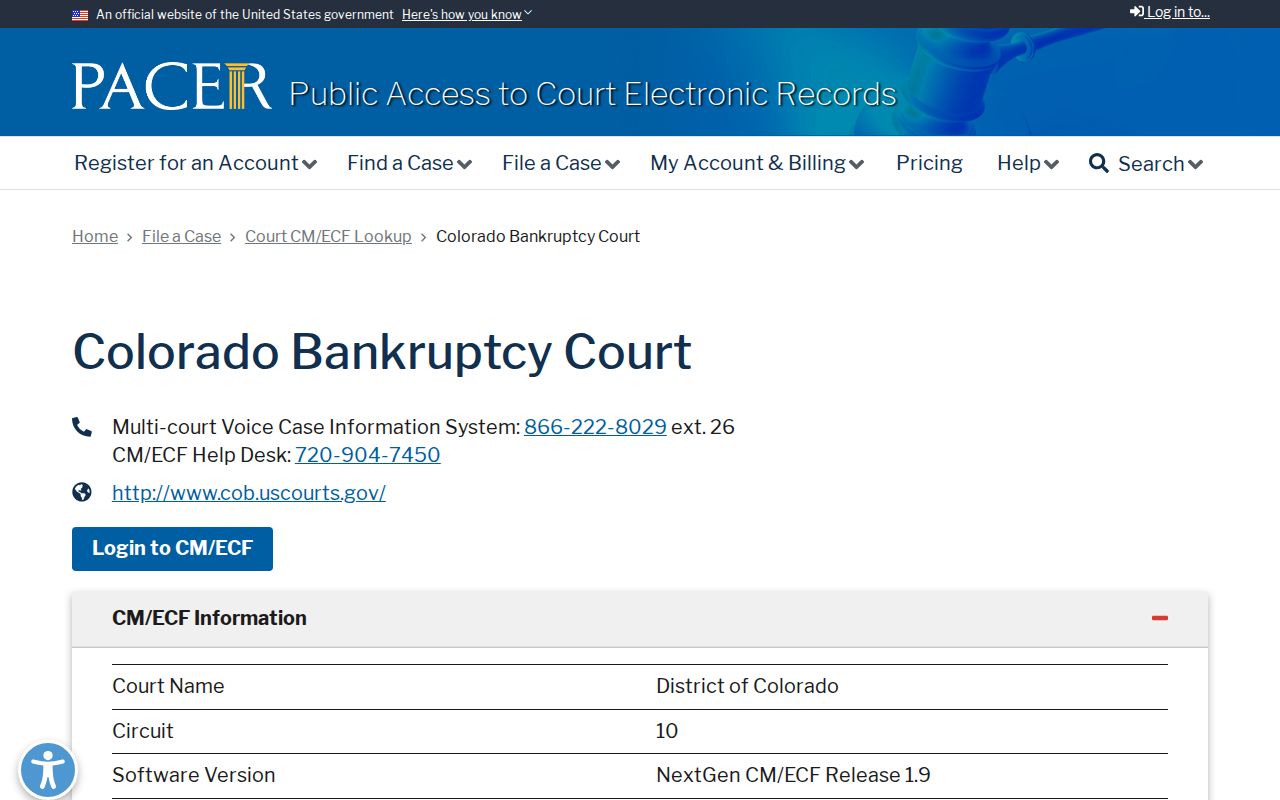 Lincoln County Clerk of Court PACER Colorado bankruptcy lookup