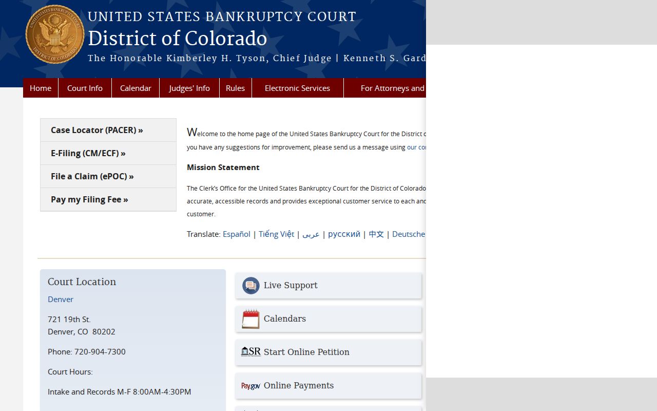Lincoln County Clerk of Court bankruptcy court homepage reference