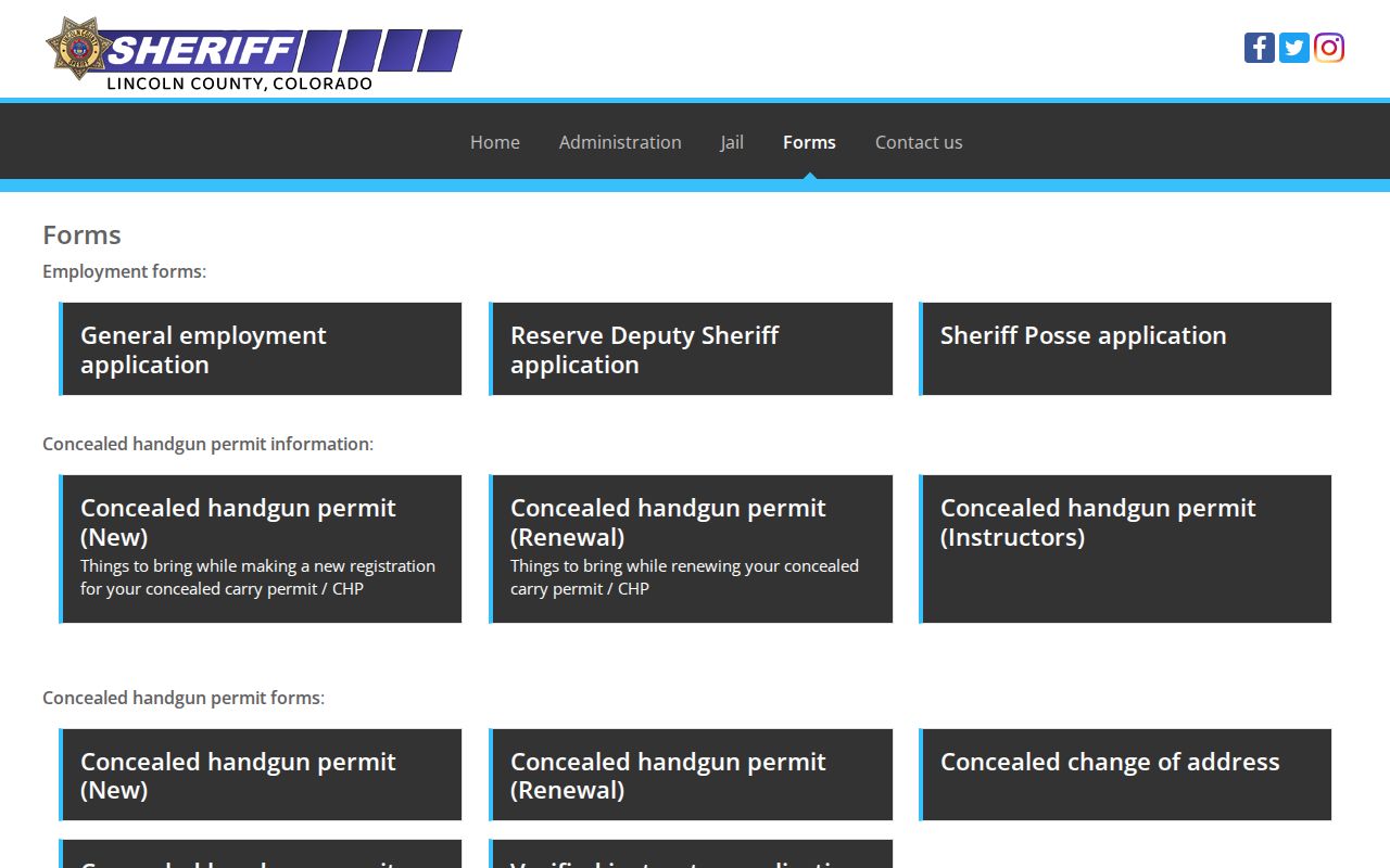 Lincoln County arrest records sheriff forms page