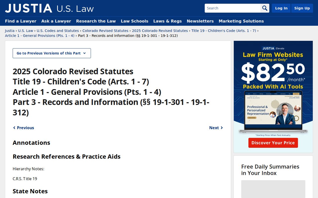Lincoln County court dockets Colorado juvenile records statute