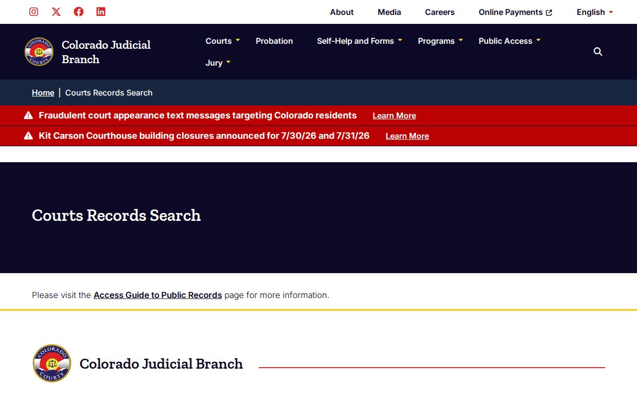 Lincoln County court records Colorado court records search landing page