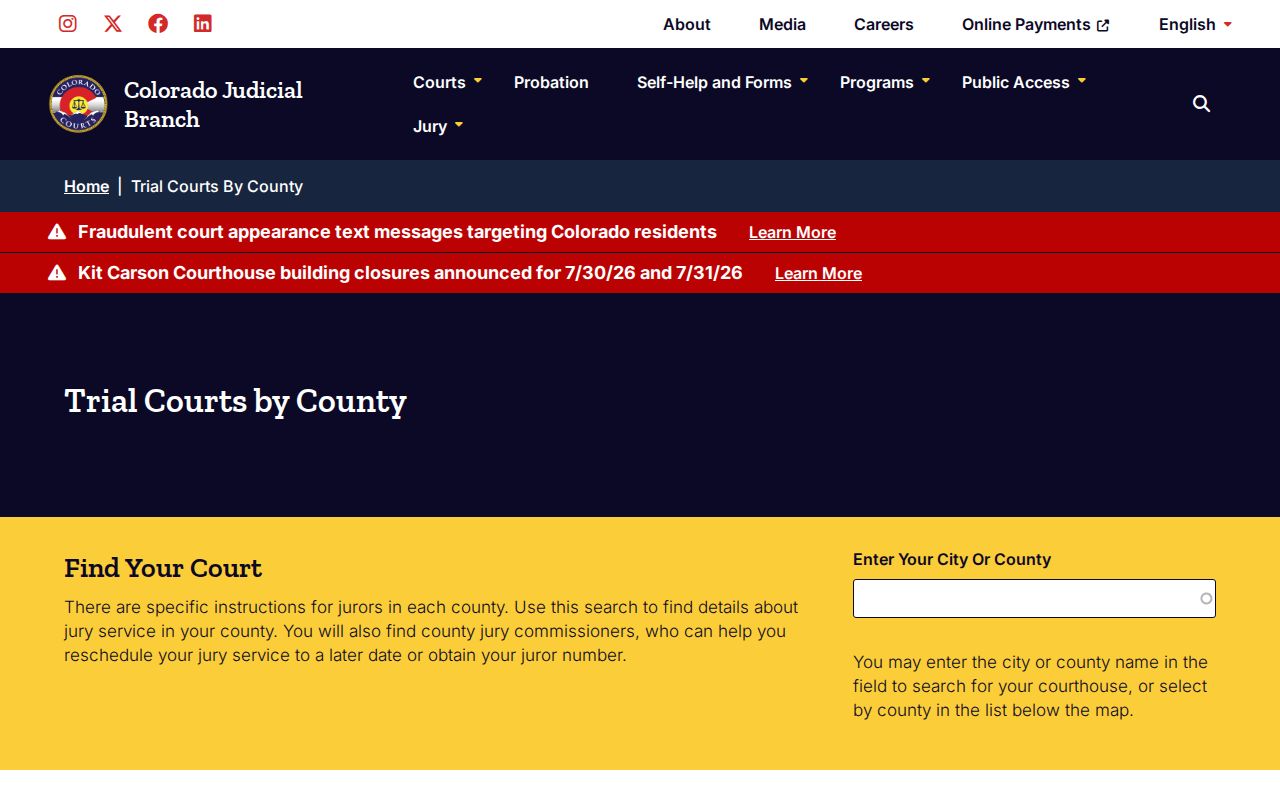Lincoln County court records and Colorado trial court hierarchy